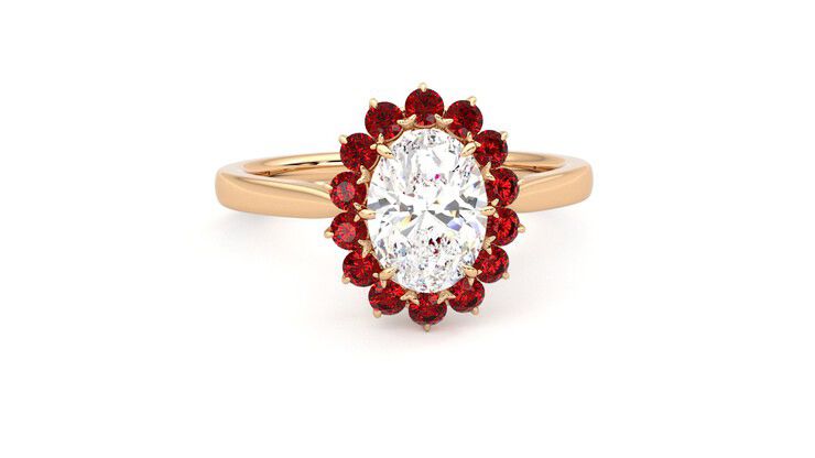 Taylor & Hart Lyra Oval Engagement Ring 360 degree image 2