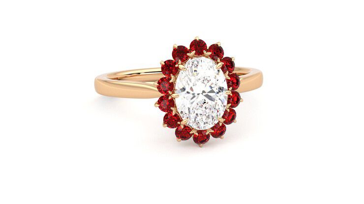Taylor & Hart Lyra Oval Engagement Ring 360 degree image 3