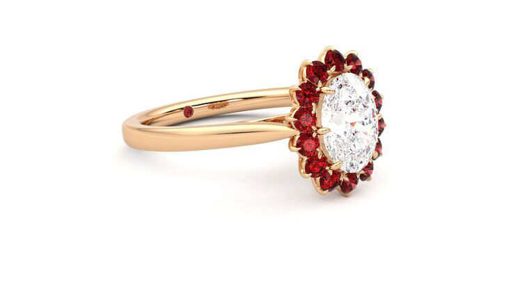 Taylor & Hart Lyra Oval Engagement Ring 360 degree image 6