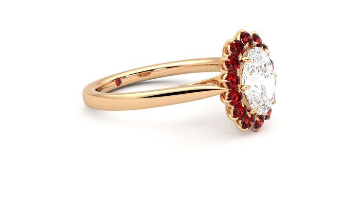 Taylor & Hart Lyra Oval Engagement Ring 360 degree image 7