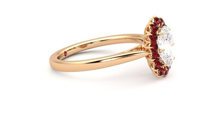 Taylor & Hart Lyra Oval Engagement Ring 360 degree image 8