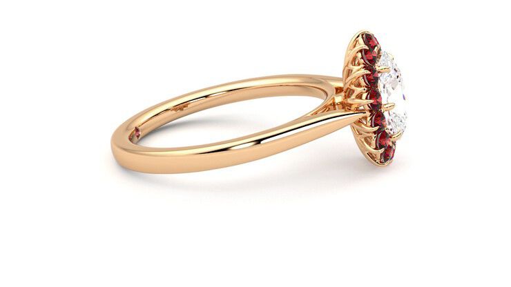 Taylor & Hart Lyra Oval Engagement Ring 360 degree image 9