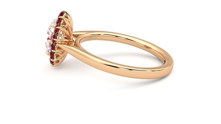 Taylor & Hart Lyra Oval Engagement Ring 360 degree image 20