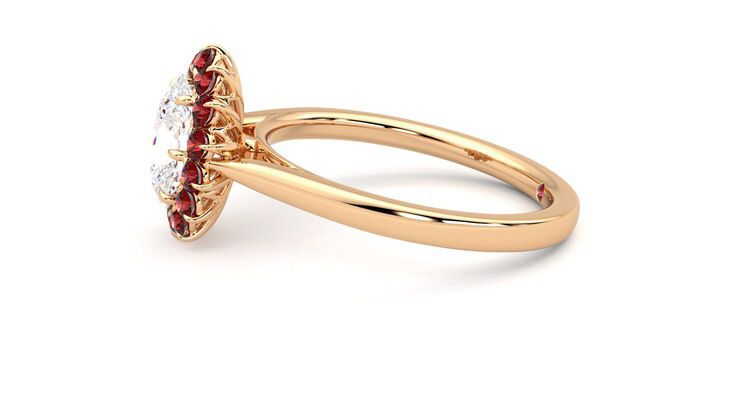 Taylor & Hart Lyra Oval Engagement Ring 360 degree image 21