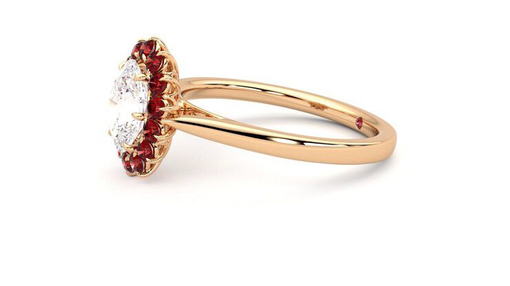 Taylor & Hart Lyra Oval Engagement Ring 360 degree image 22