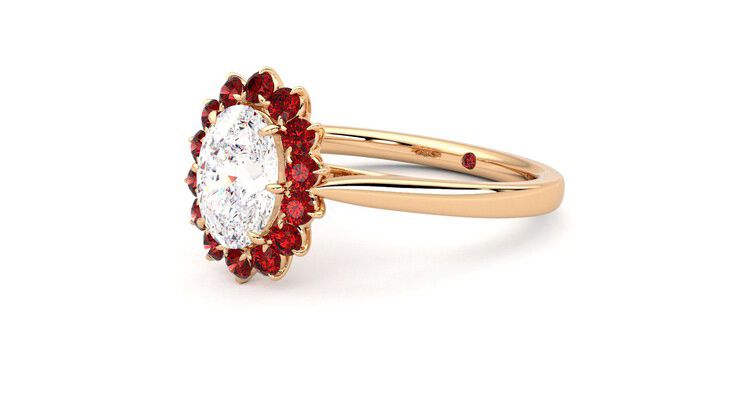 Taylor & Hart Lyra Oval Engagement Ring 360 degree image 24