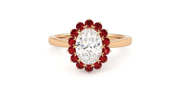 Taylor & Hart Lyra Oval Engagement Ring 360 degree image 29