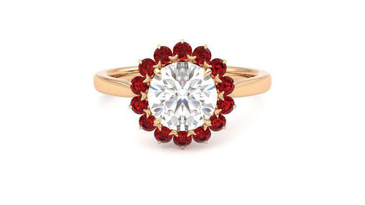 Taylor & Hart Lyra Round Engagement Ring 360 degree image 0
