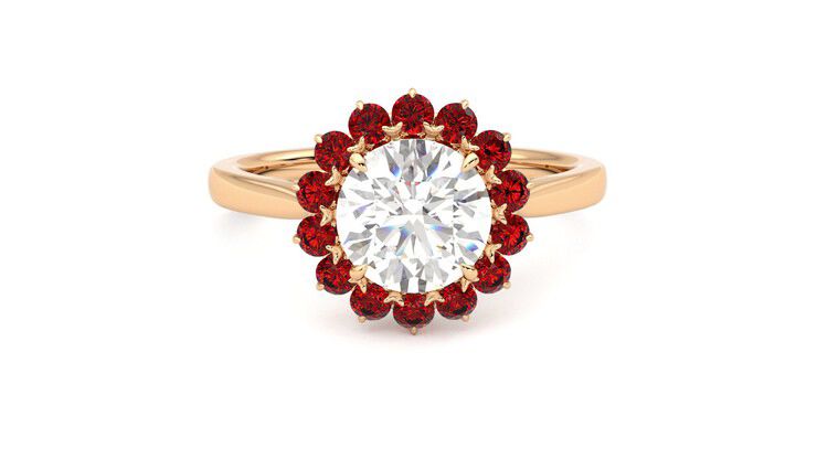 Taylor & Hart Lyra Round Engagement Ring 360 degree image 1