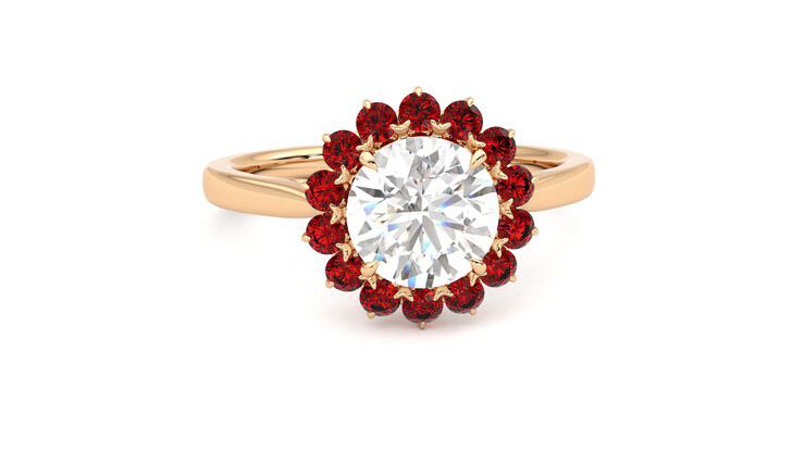Taylor & Hart Lyra Round Engagement Ring 360 degree image 2