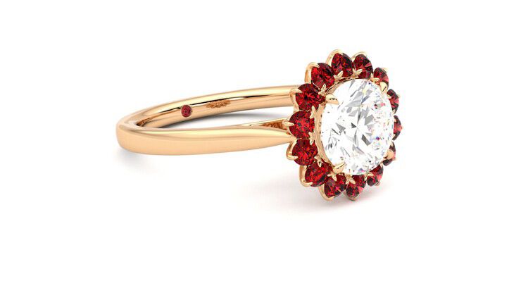 Taylor & Hart Lyra Round Engagement Ring 360 degree image 6