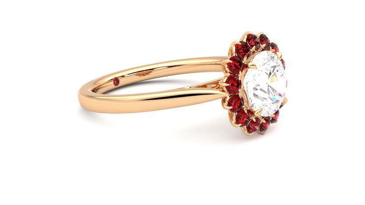 Taylor & Hart Lyra Round Engagement Ring 360 degree image 7