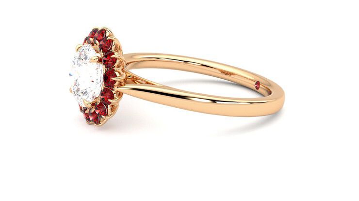 Taylor & Hart Lyra Round Engagement Ring 360 degree image 22
