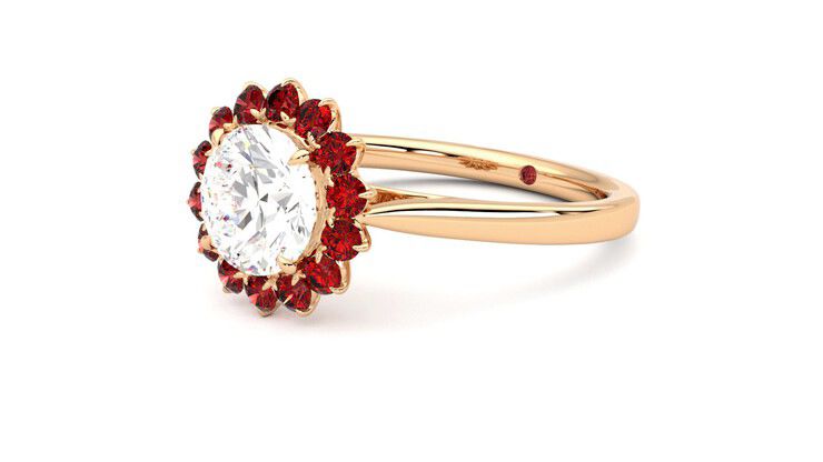 Taylor & Hart Lyra Round Engagement Ring 360 degree image 24