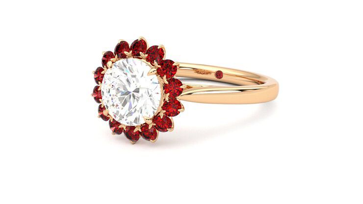 Taylor & Hart Lyra Round Engagement Ring 360 degree image 25