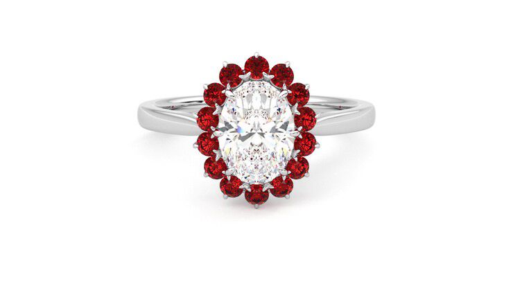 Taylor & Hart Lyra Oval Engagement Ring 360 degree image 0