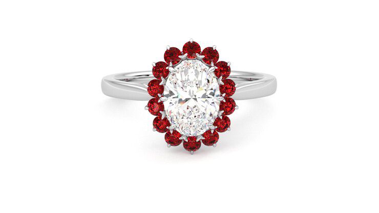 Taylor & Hart Lyra Oval Engagement Ring 360 degree image 1