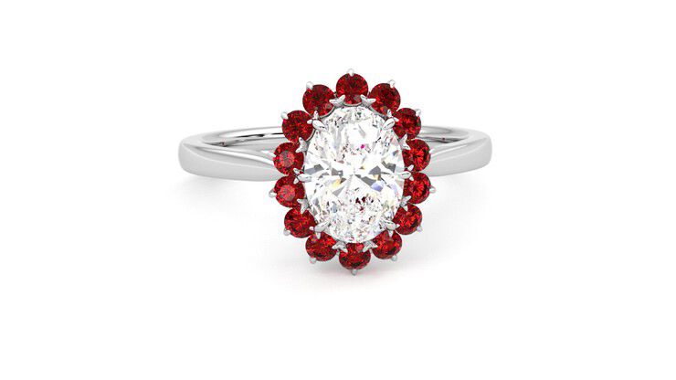 Taylor & Hart Lyra Oval Engagement Ring 360 degree image 2