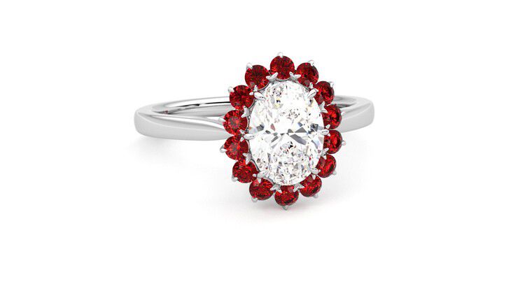 Taylor & Hart Lyra Oval Engagement Ring 360 degree image 3