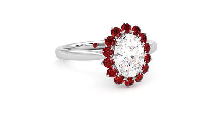 Taylor & Hart Lyra Oval Engagement Ring 360 degree image 4