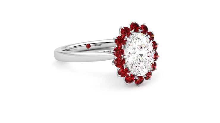 Taylor & Hart Lyra Oval Engagement Ring 360 degree image 5
