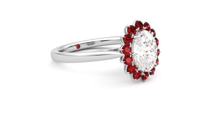 Taylor & Hart Lyra Oval Engagement Ring 360 degree image 6