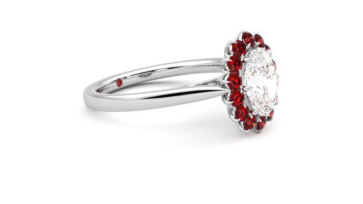 Taylor & Hart Lyra Oval Engagement Ring 360 degree image 7