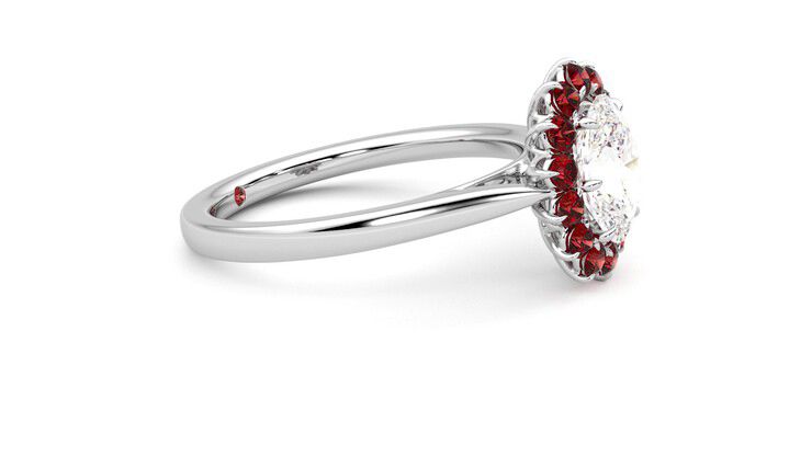 Taylor & Hart Lyra Oval Engagement Ring 360 degree image 8