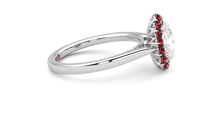 Taylor & Hart Lyra Oval Engagement Ring 360 degree image 9