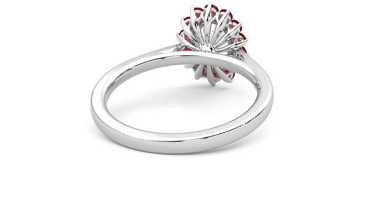 Taylor & Hart Lyra Oval Engagement Ring 360 degree image 14