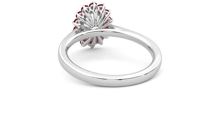 Taylor & Hart Lyra Oval Engagement Ring 360 degree image 16