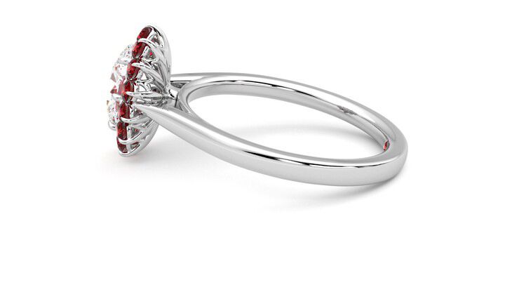 Taylor & Hart Lyra Oval Engagement Ring 360 degree image 20