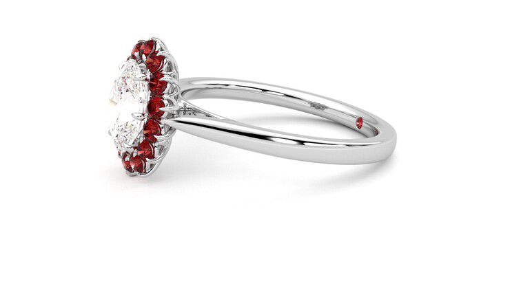 Taylor & Hart Lyra Oval Engagement Ring 360 degree image 22
