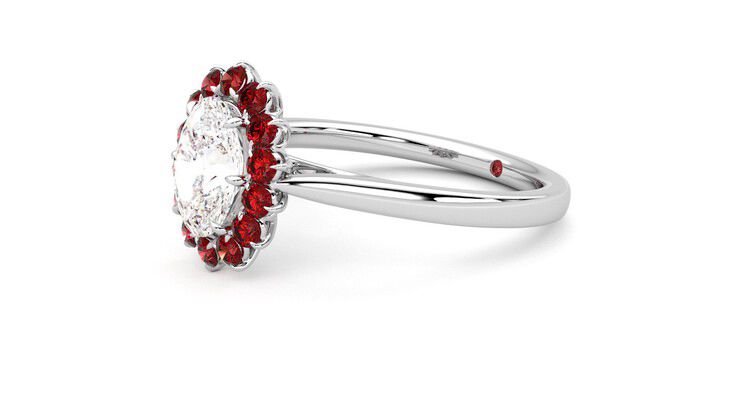 Taylor & Hart Lyra Oval Engagement Ring 360 degree image 23