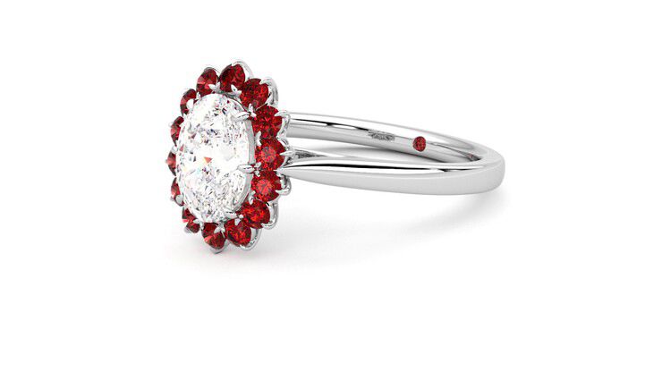 Taylor & Hart Lyra Oval Engagement Ring 360 degree image 24