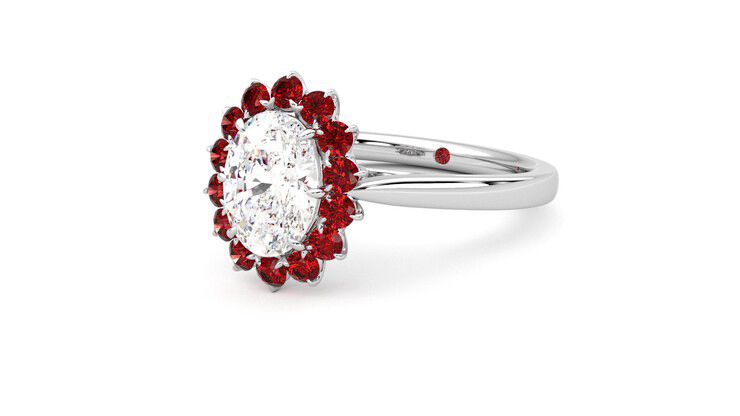 Taylor & Hart Lyra Oval Engagement Ring 360 degree image 25