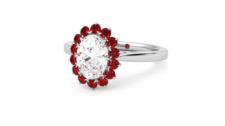 Taylor & Hart Lyra Oval Engagement Ring 360 degree image 26