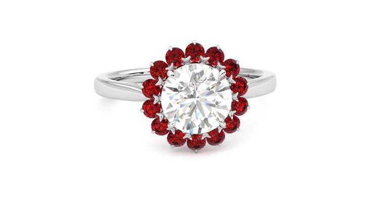 Taylor & Hart Lyra Round Engagement Ring 360 degree image 2