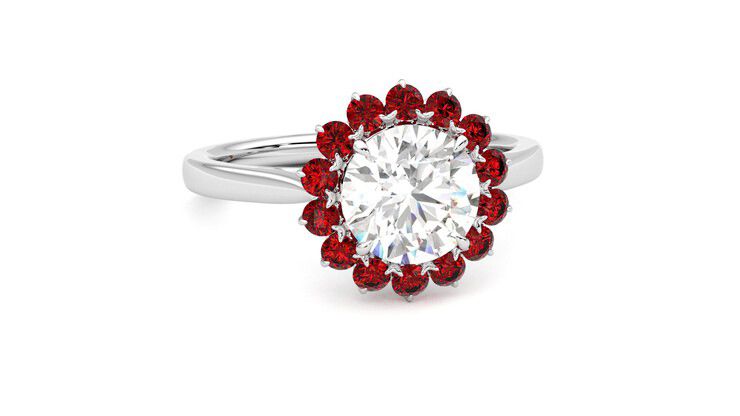 Taylor & Hart Lyra Round Engagement Ring 360 degree image 3