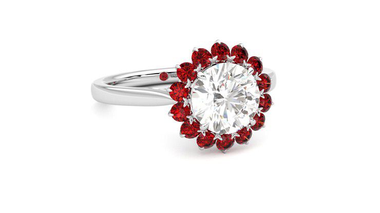Taylor & Hart Lyra Round Engagement Ring 360 degree image 4