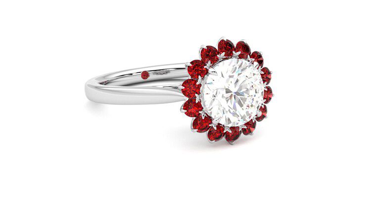 Taylor & Hart Lyra Round Engagement Ring 360 degree image 5