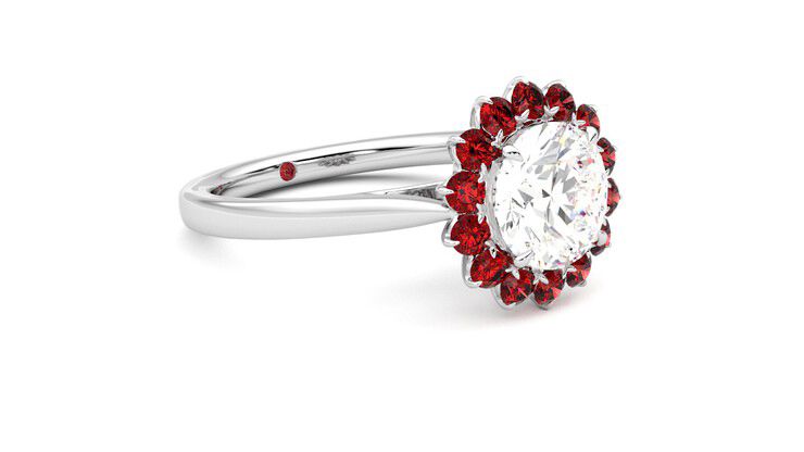 Taylor & Hart Lyra Round Engagement Ring 360 degree image 6