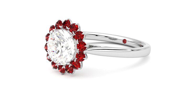Taylor & Hart Lyra Round Engagement Ring 360 degree image 24