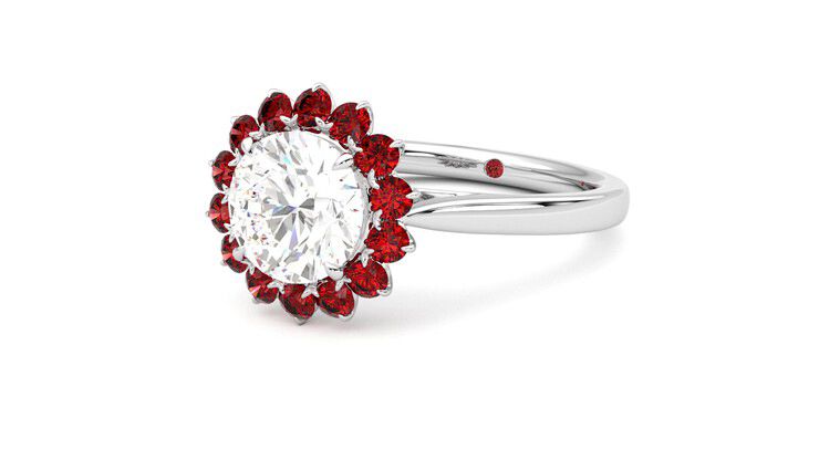 Taylor & Hart Lyra Round Engagement Ring 360 degree image 25