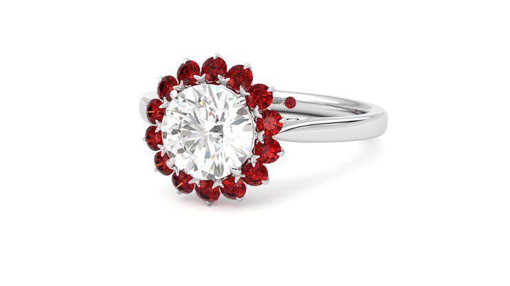 Taylor & Hart Lyra Round Engagement Ring 360 degree image 26