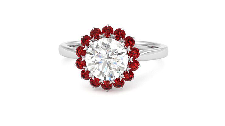 Taylor & Hart Lyra Round Engagement Ring 360 degree image 28
