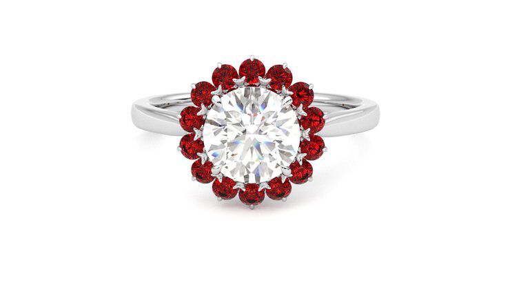 Taylor & Hart Lyra Round Engagement Ring 360 degree image 29