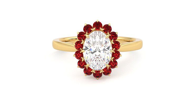 Taylor & Hart Lyra Oval Engagement Ring 360 degree image 0