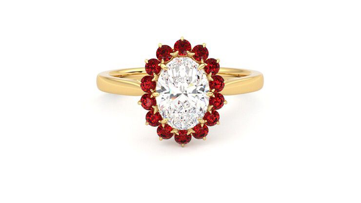 Taylor & Hart Lyra Oval Engagement Ring 360 degree image 1