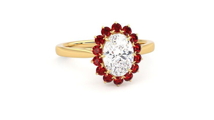 Taylor & Hart Lyra Oval Engagement Ring 360 degree image 3